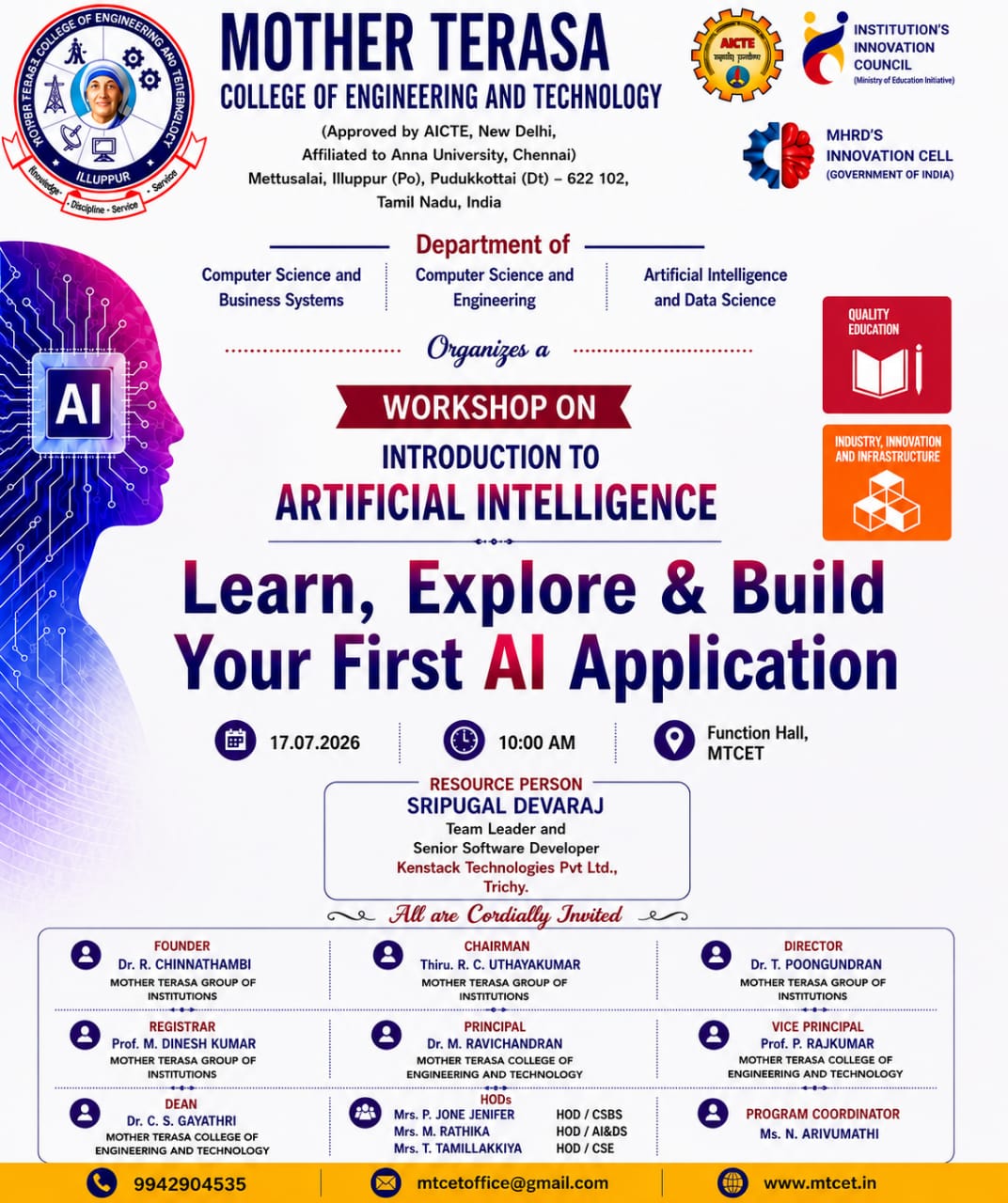 Workshop on Introduction to Artificial Intelligence